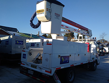 Con brazo grúa dieléctrico, capacidad de altura hasta 13 metros y giro continuo 360°