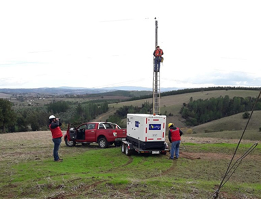 Faena de generación de energía en sector rural con equipos de 110 KVA